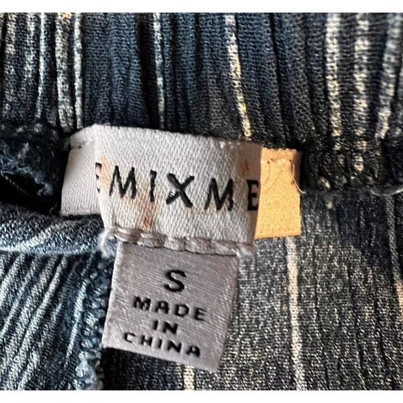 Remixmess Wide Leg Paperbag Pants Women's Small Blue / Gray Relaxed Fit Pull On - Picture 2 of 10